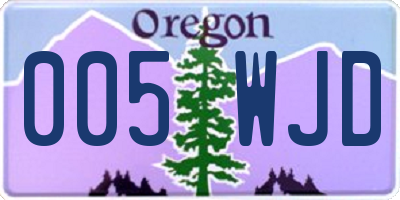 OR license plate 005WJD