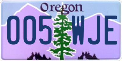 OR license plate 005WJE