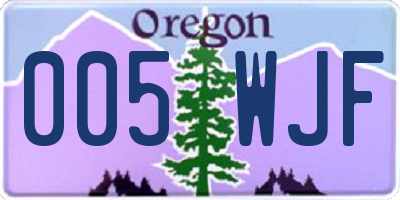 OR license plate 005WJF