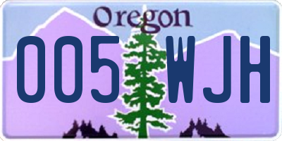 OR license plate 005WJH