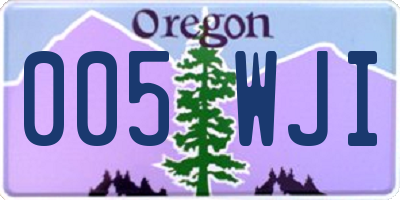 OR license plate 005WJI