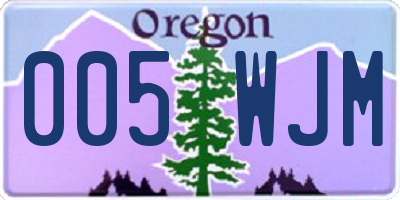 OR license plate 005WJM