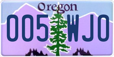 OR license plate 005WJO