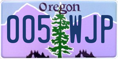 OR license plate 005WJP