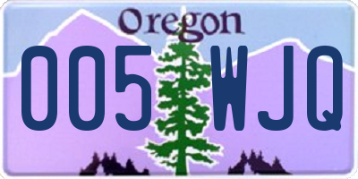OR license plate 005WJQ
