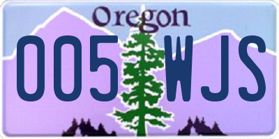 OR license plate 005WJS