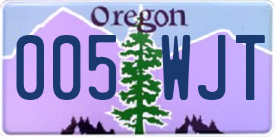 OR license plate 005WJT