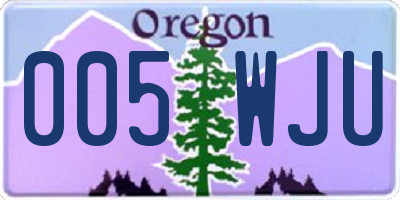 OR license plate 005WJU