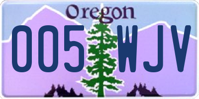 OR license plate 005WJV