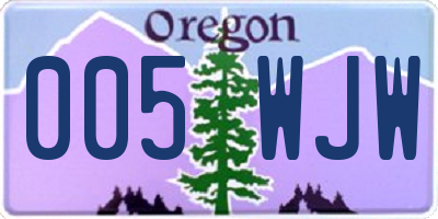 OR license plate 005WJW