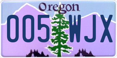 OR license plate 005WJX