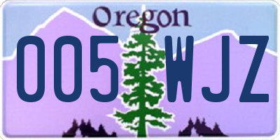 OR license plate 005WJZ
