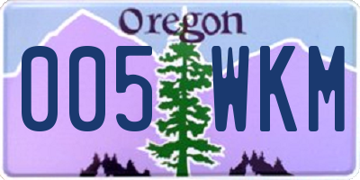 OR license plate 005WKM