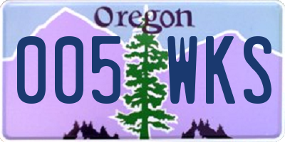 OR license plate 005WKS