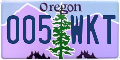 OR license plate 005WKT