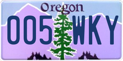 OR license plate 005WKY