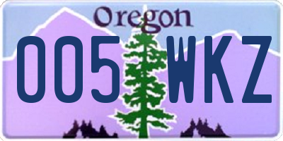 OR license plate 005WKZ