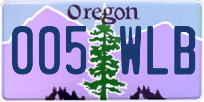OR license plate 005WLB