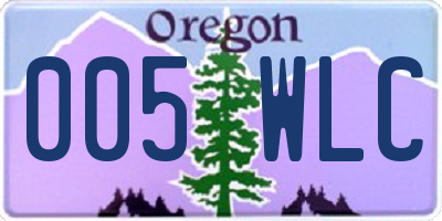 OR license plate 005WLC