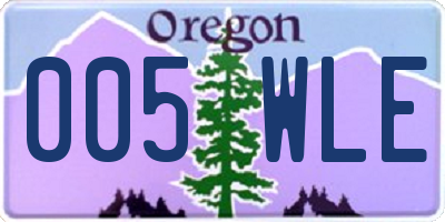 OR license plate 005WLE