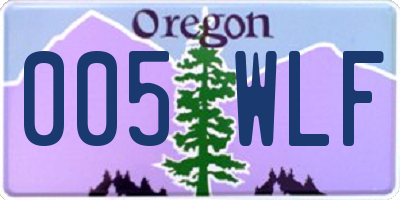 OR license plate 005WLF