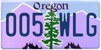 OR license plate 005WLG