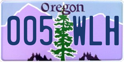 OR license plate 005WLH