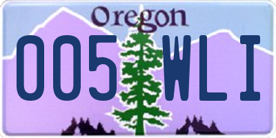OR license plate 005WLI