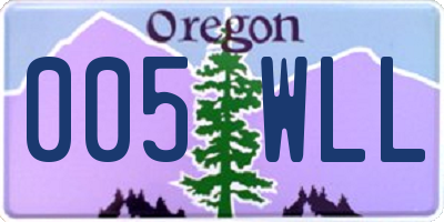 OR license plate 005WLL