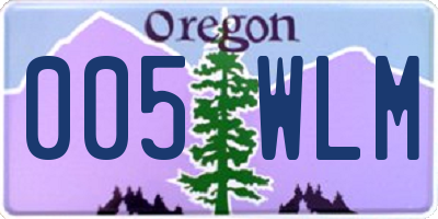 OR license plate 005WLM