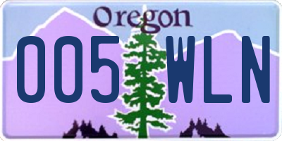 OR license plate 005WLN