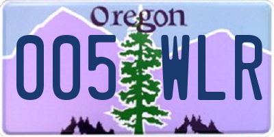 OR license plate 005WLR