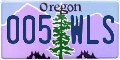 OR license plate 005WLS