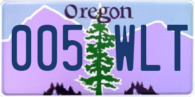 OR license plate 005WLT