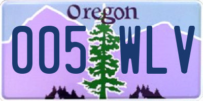 OR license plate 005WLV