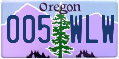 OR license plate 005WLW