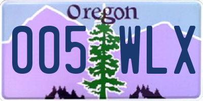 OR license plate 005WLX