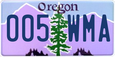 OR license plate 005WMA