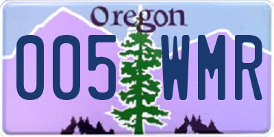 OR license plate 005WMR