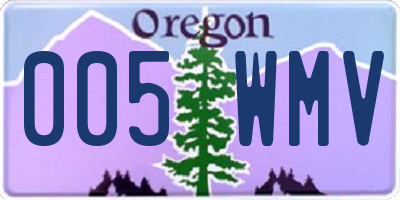 OR license plate 005WMV