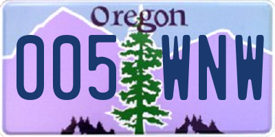 OR license plate 005WNW