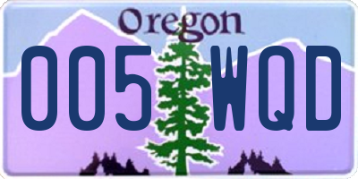 OR license plate 005WQD