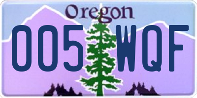 OR license plate 005WQF