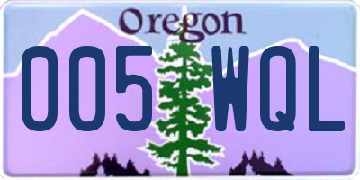 OR license plate 005WQL