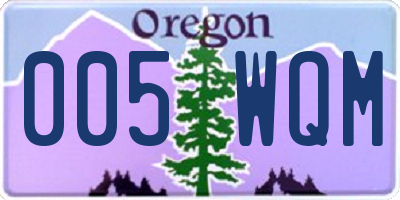 OR license plate 005WQM