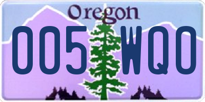 OR license plate 005WQO