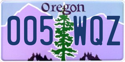OR license plate 005WQZ