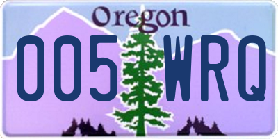 OR license plate 005WRQ