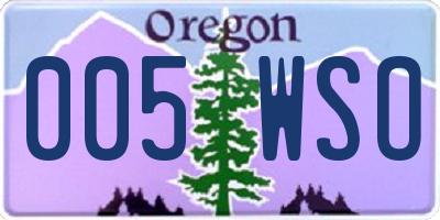 OR license plate 005WSO