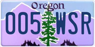 OR license plate 005WSR